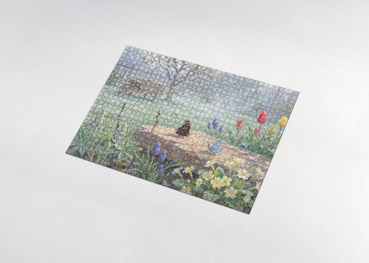 Butterfly Garden in the Morning Dew jigsaw puzzle - assembled puzzle