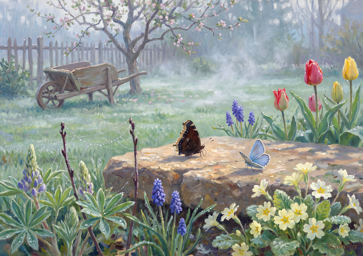 Butterfly Garden in the Morning Dew jigsaw puzzle