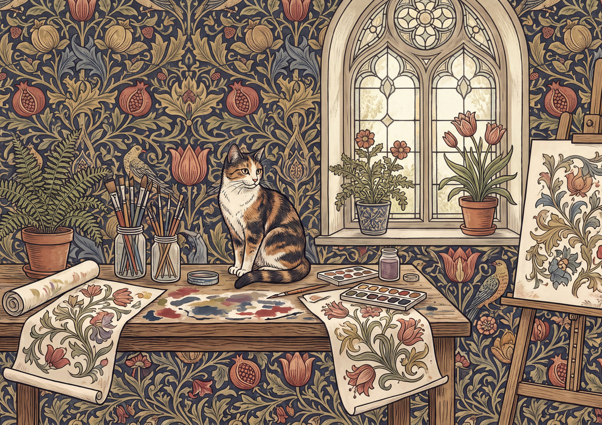 Calico Cat In the Watercolor Studio jigsaw puzzle