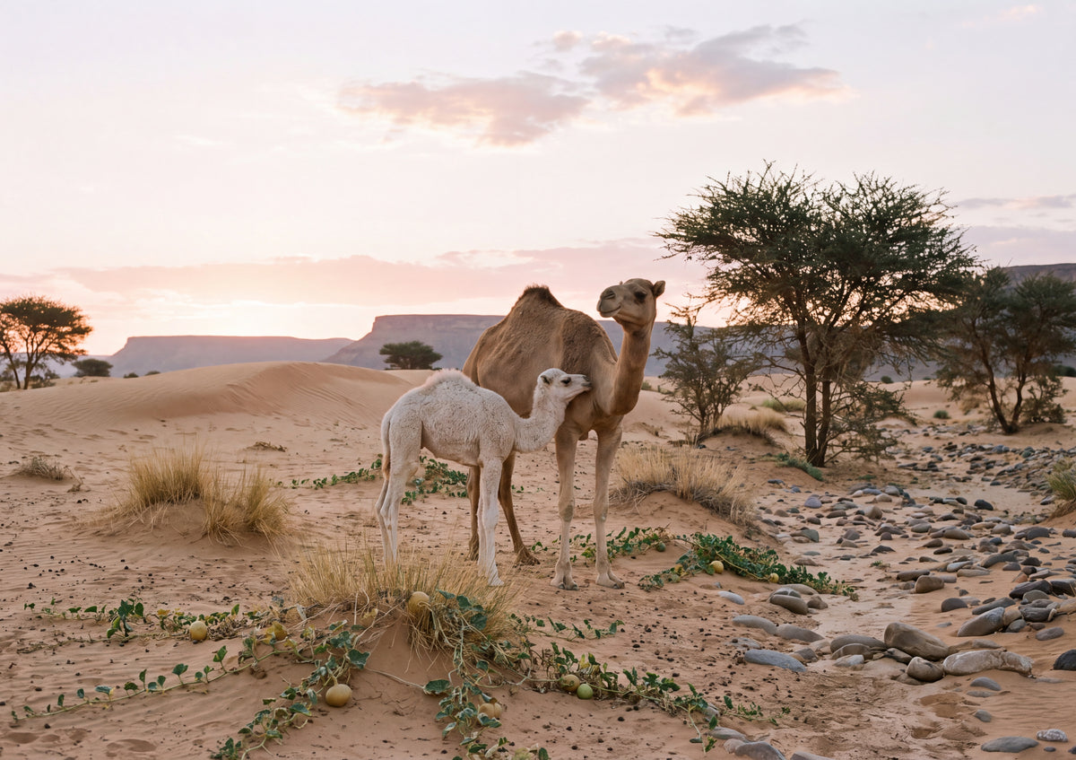 Camel and Calf in the Desert Morning jigsaw puzzle