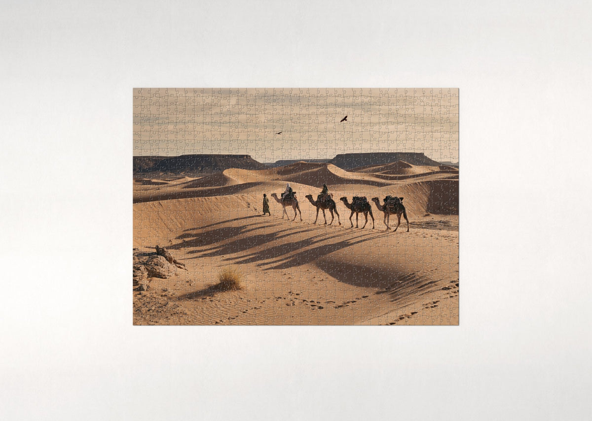 Camels Crossing the Sand Dunes jigsaw puzzle - flat puzzle