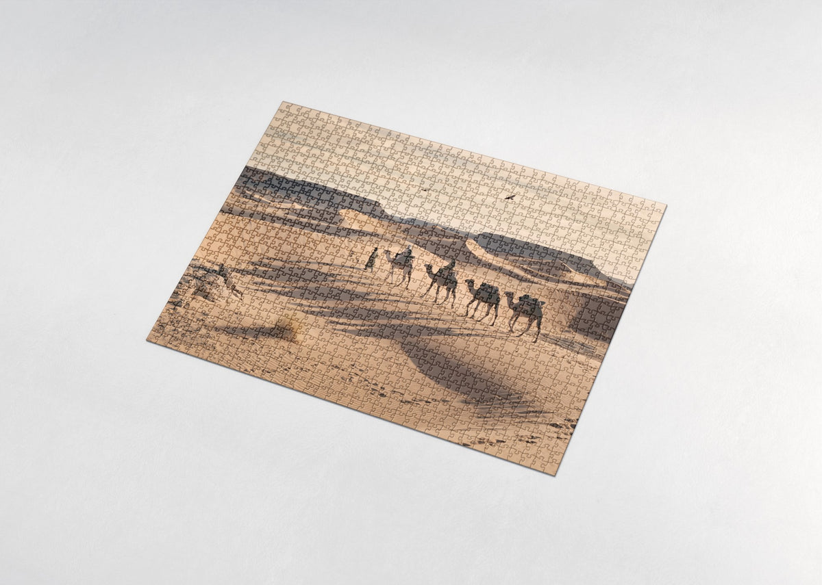 Camels Crossing the Sand Dunes jigsaw puzzle - assembled puzzle