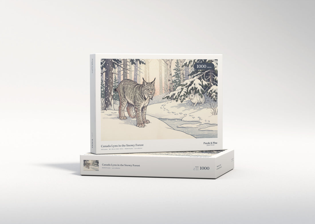 Canada Lynx in the Snowy Forest jigsaw puzzle - gift box