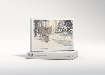 Canada Lynx in the Snowy Forest jigsaw puzzle - gift box