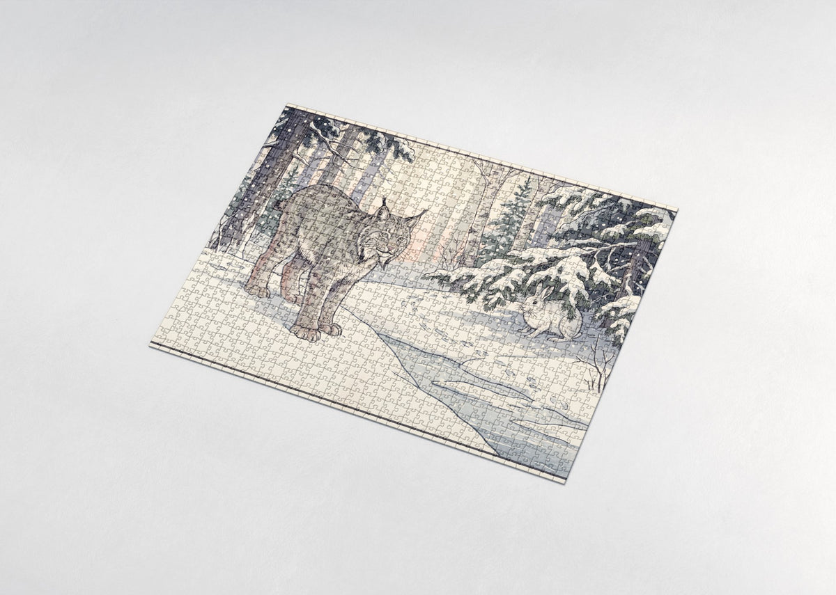 Canada Lynx in the Snowy Forest jigsaw puzzle - assembled puzzle