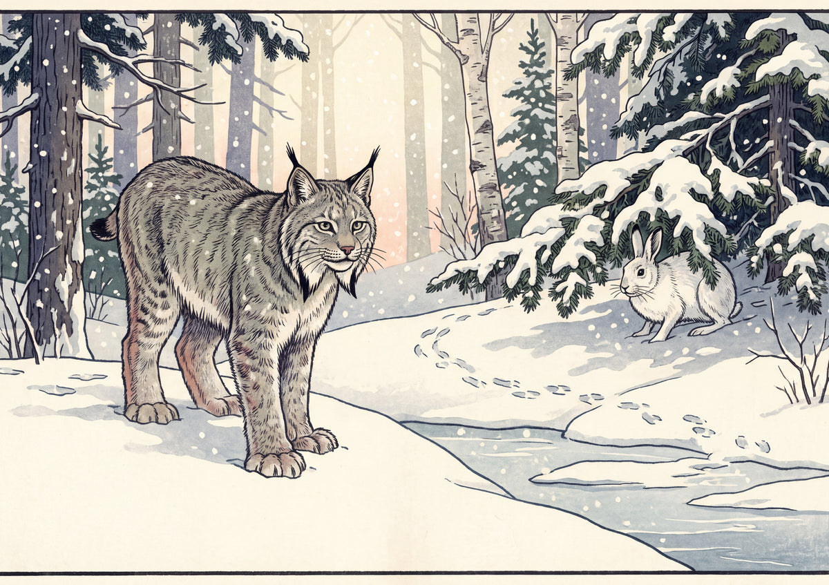 Canada Lynx in the Snowy Forest jigsaw puzzle