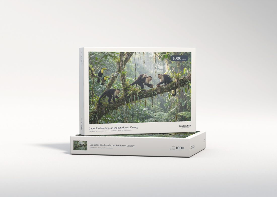 Capuchin Monkeys in the Rainforest Canopy jigsaw puzzle - gift box