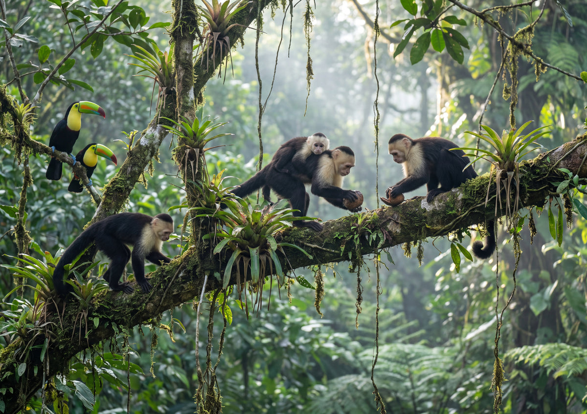 Capuchin Monkeys in the Rainforest Canopy jigsaw puzzle