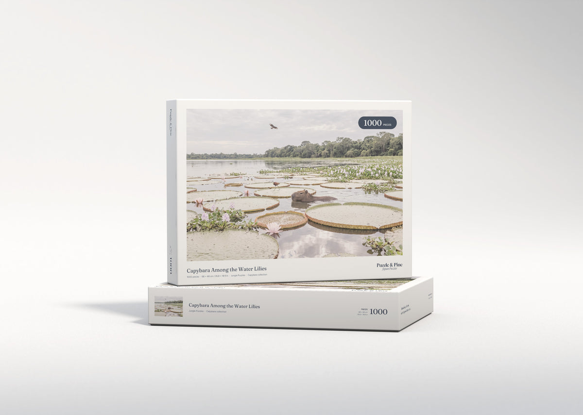 Capybara Among the Water Lilies jigsaw puzzle - gift box