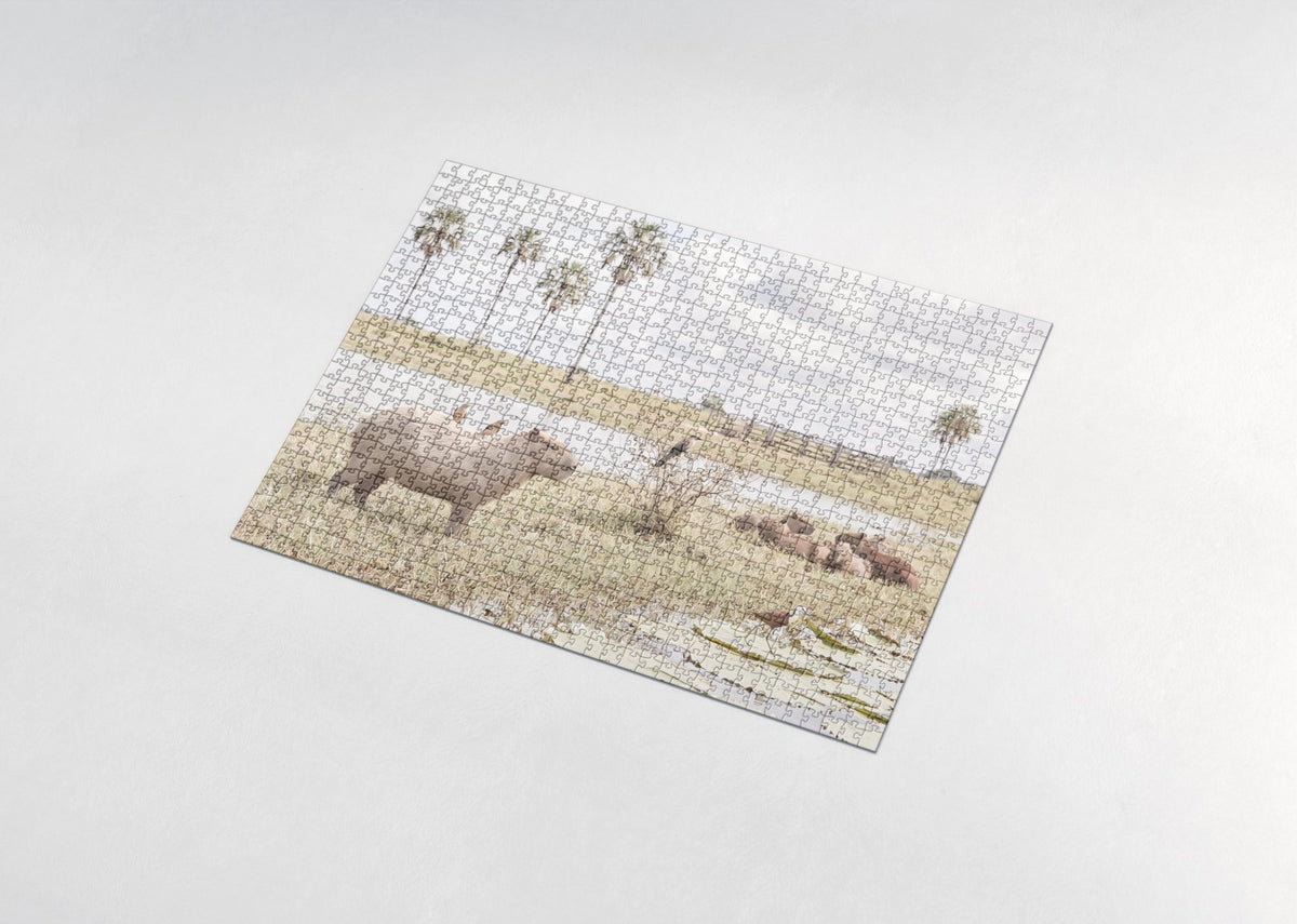 Capybara with Birds on Its Back jigsaw puzzle - assembled puzzle