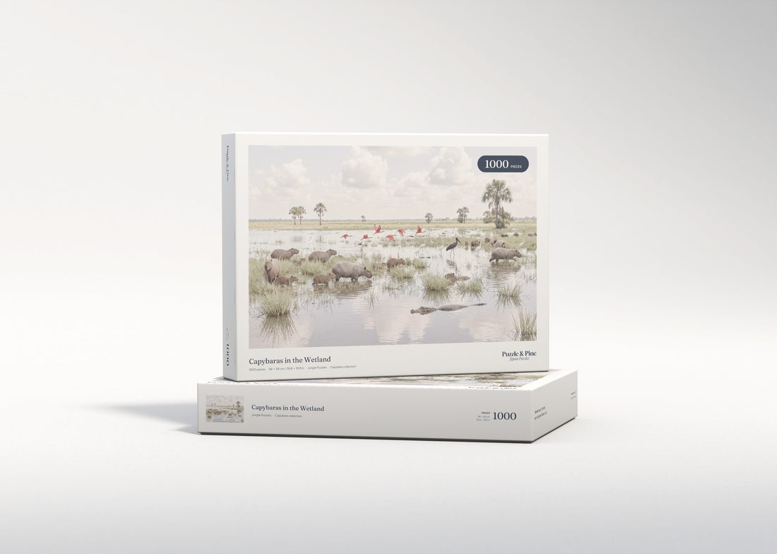 Capybaras in the Wetland jigsaw puzzle - gift box