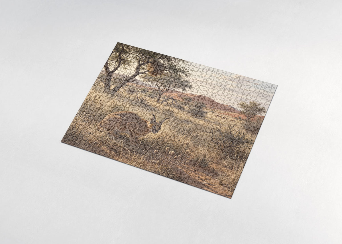 Caracal in the Golden Grass jigsaw puzzle - assembled puzzle