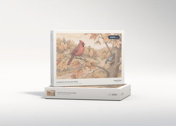 Cardinal in the Autumn Maple jigsaw puzzle - gift box