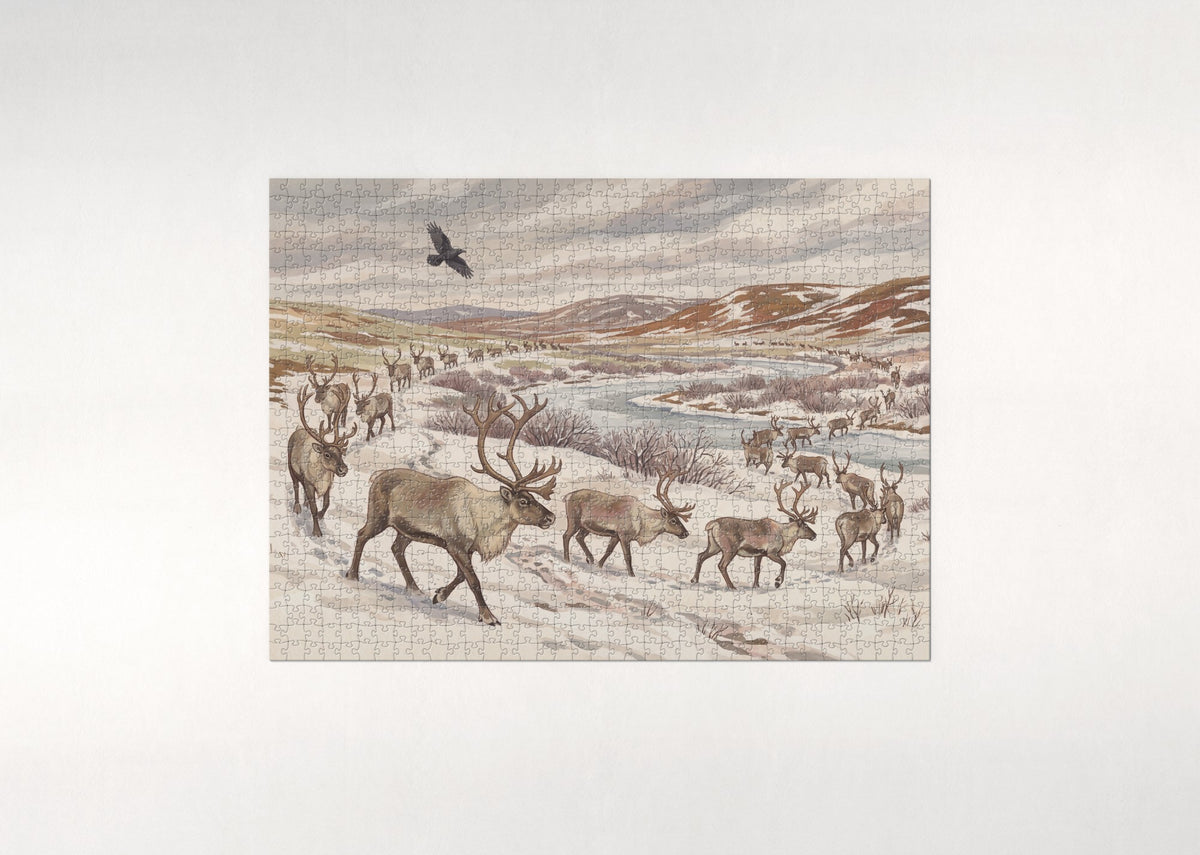 Caribou Migration Across the Tundra jigsaw puzzle - flat puzzle