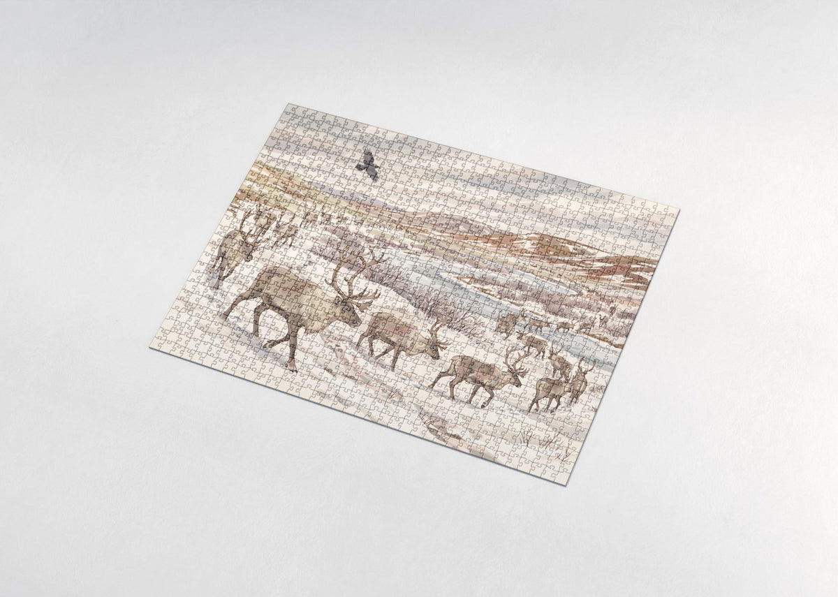 Caribou Migration Across the Tundra jigsaw puzzle - assembled puzzle