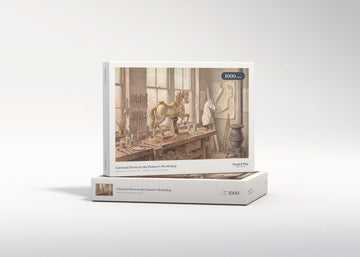 Carousel Horse in the Painter's Workshop jigsaw puzzle - gift box