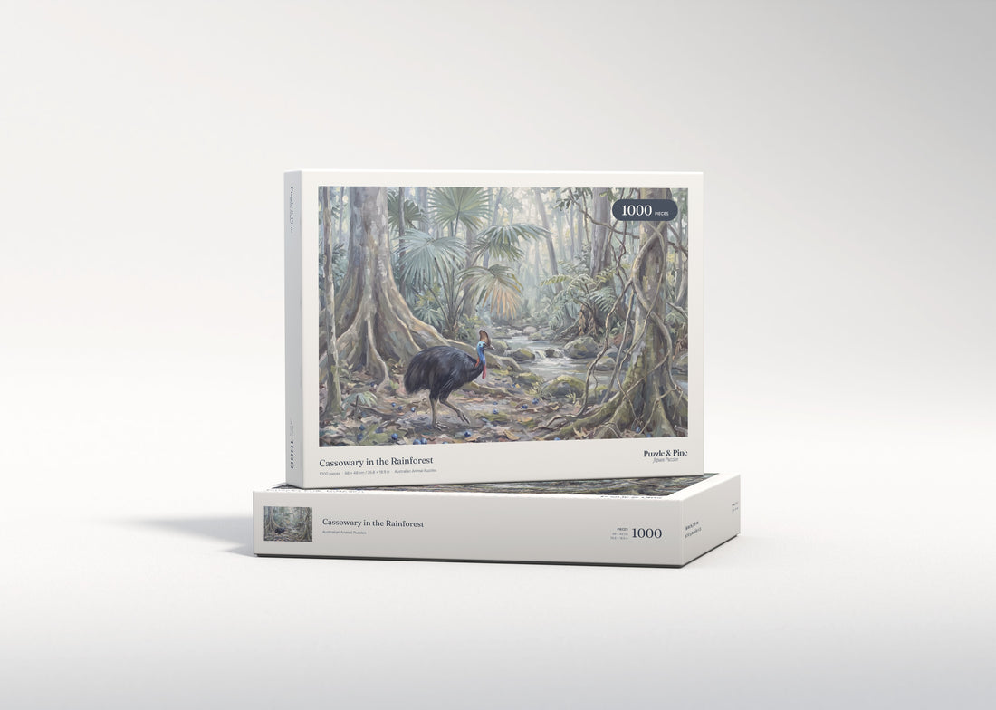 Cassowary in the Rainforest jigsaw puzzle - gift box