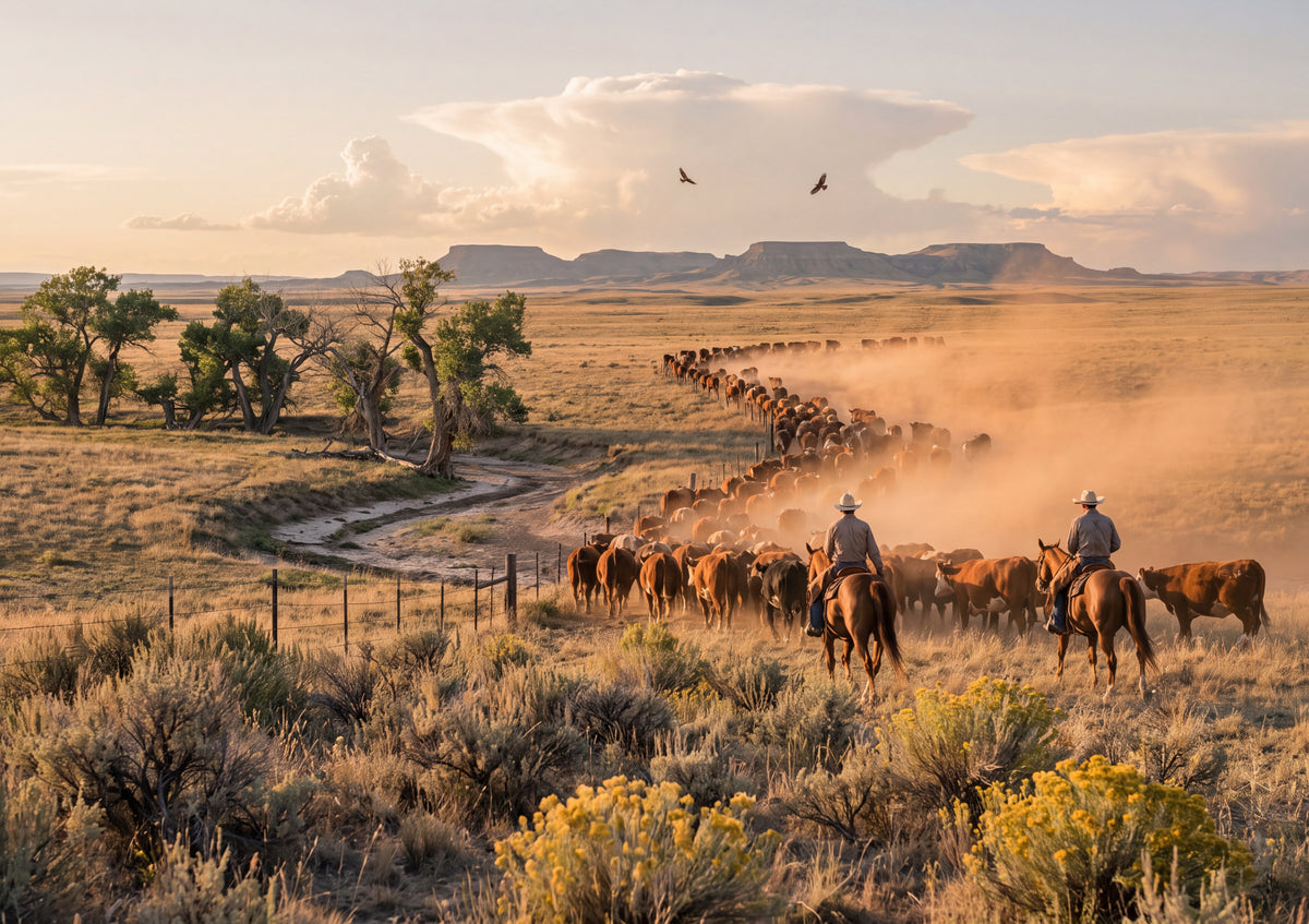 Cattle Drive Across the Prairie jigsaw puzzle