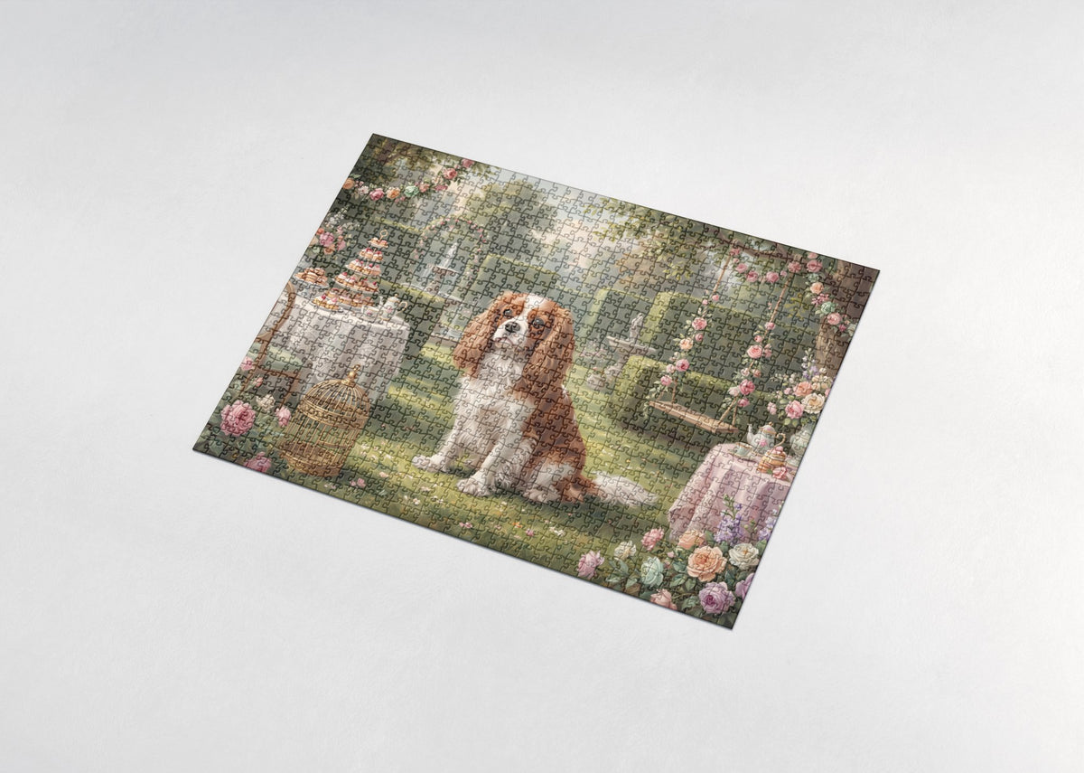 Cavalier at the Spring Garden Party jigsaw puzzle - assembled puzzle