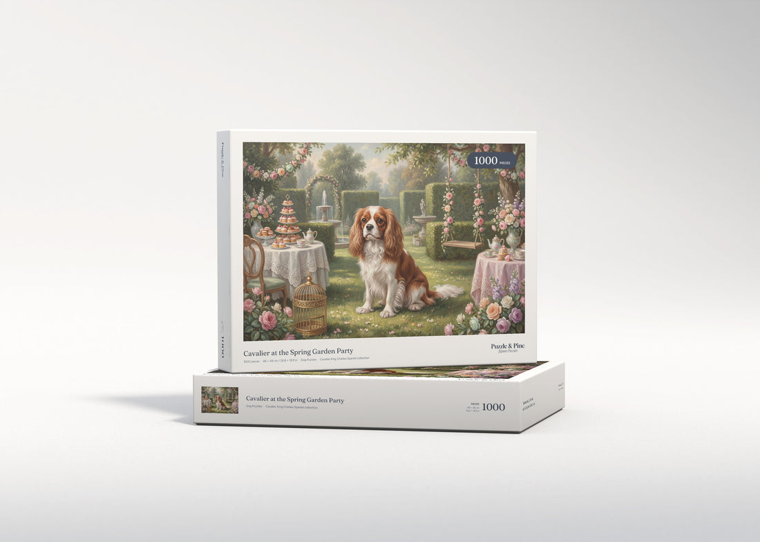 Cavalier at the Spring Garden Party jigsaw puzzle - gift box