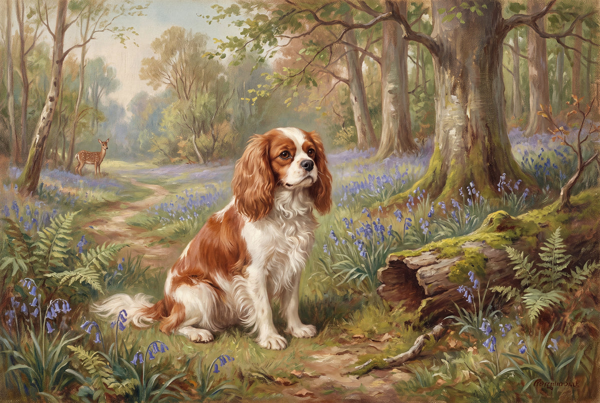 Cavalier in the Bluebell Forest jigsaw puzzle