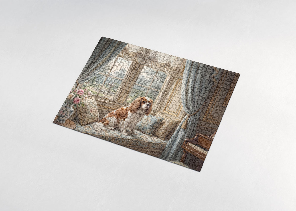 Cavalier on the Manor Window Seat jigsaw puzzle - assembled puzzle