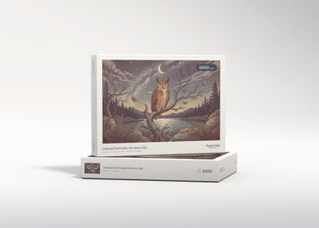 Owl Under the Starry Sky jigsaw puzzle - gift box
