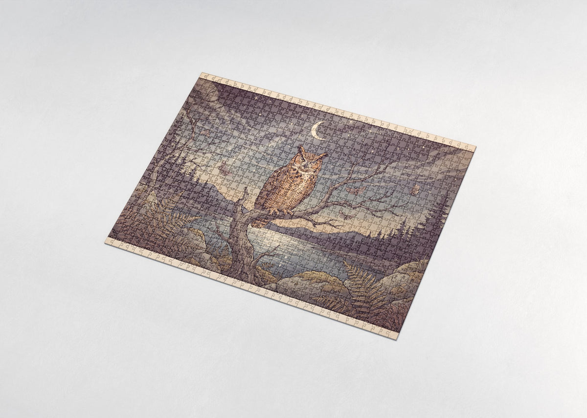 Celestial Owl Under the Starry Sky jigsaw puzzle - assembled puzzle