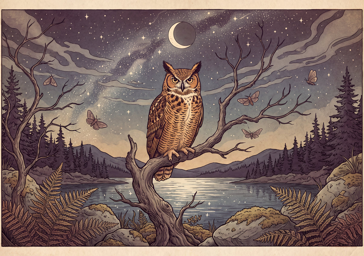 Celestial Owl Under the Starry Sky jigsaw puzzle
