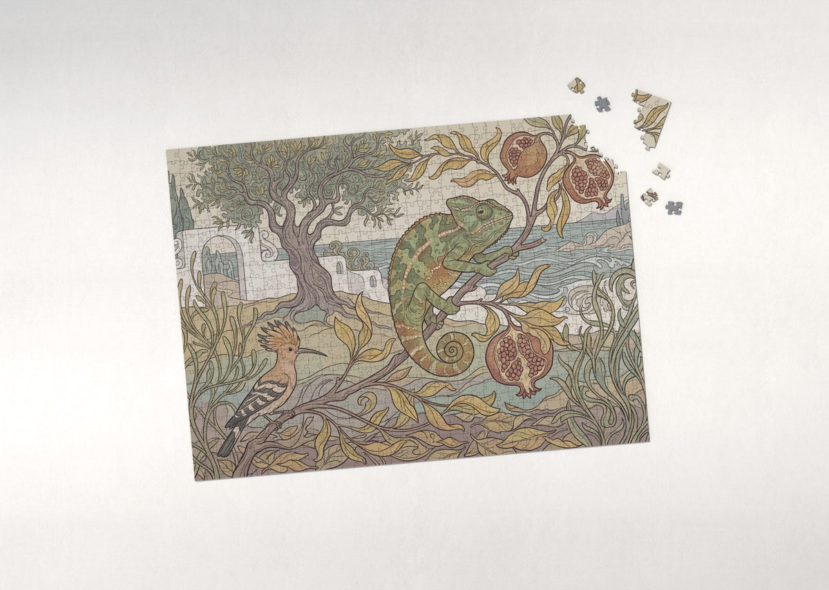 Chameleon Changing Colors Among the Leaves jigsaw puzzle - puzzle with loose pieces