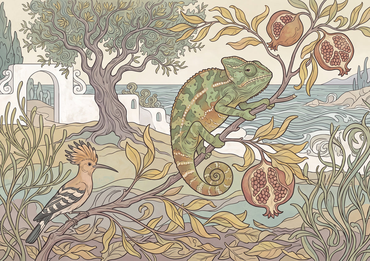 Chameleon Changing Colors Among the Leaves jigsaw puzzle