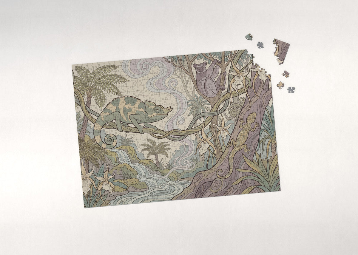 Chameleon in the Madagascar Forest jigsaw puzzle - puzzle with loose pieces