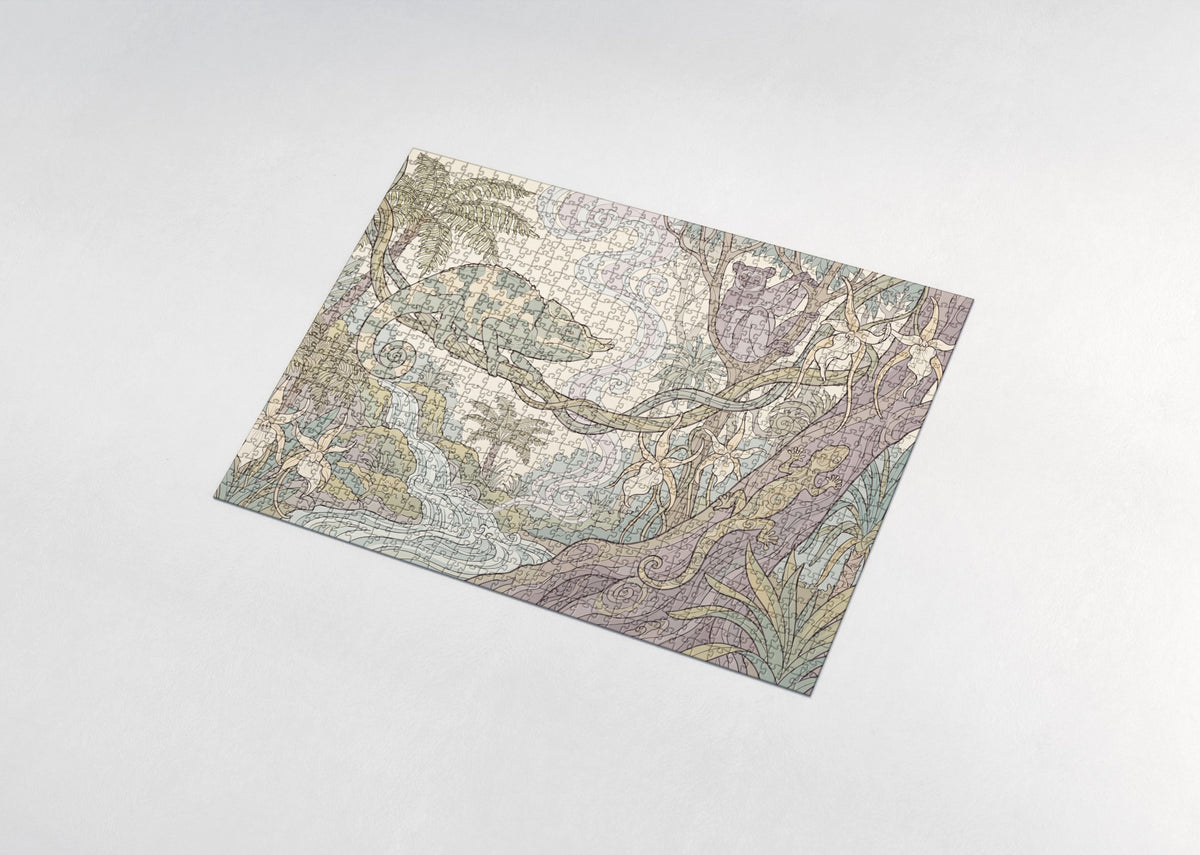 Chameleon in the Madagascar Forest jigsaw puzzle - assembled puzzle