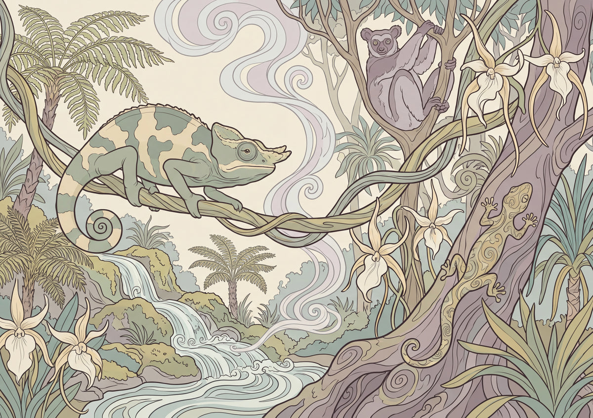 Chameleon in the Madagascar Forest jigsaw puzzle