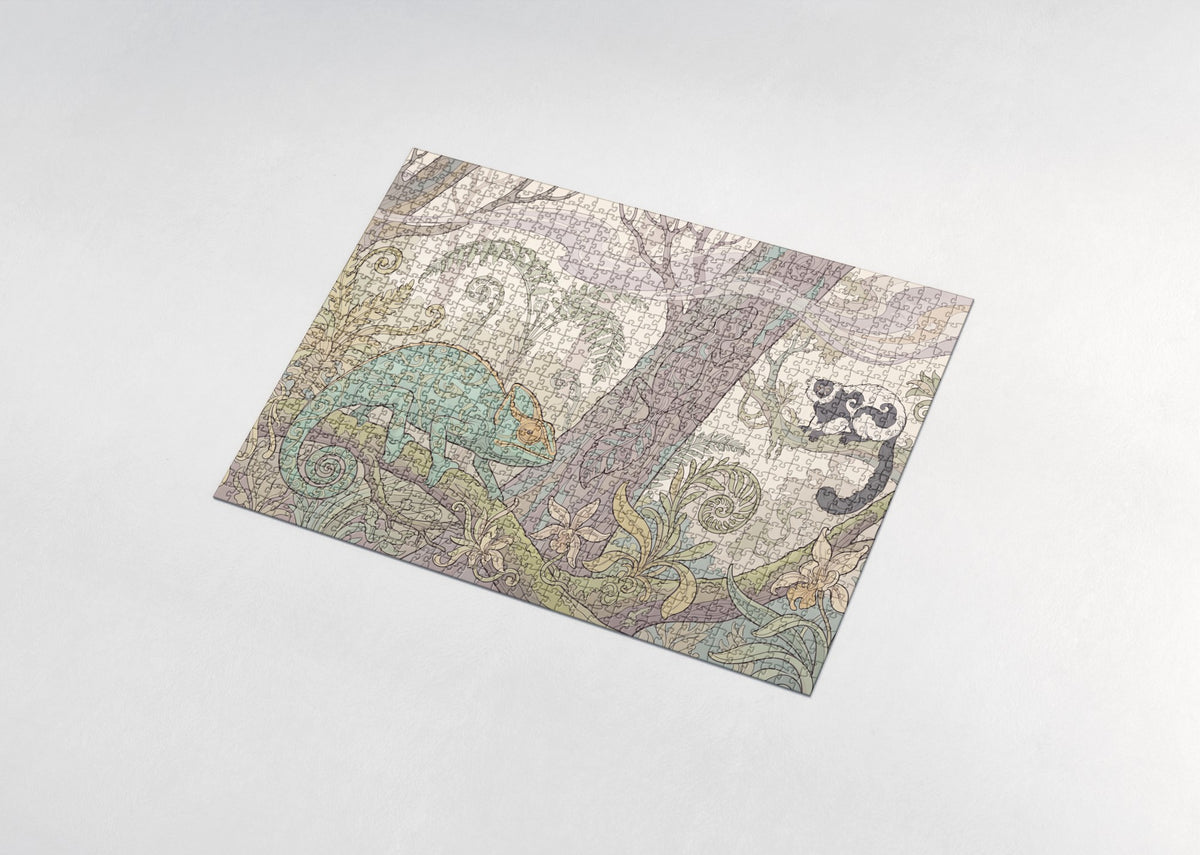 Chameleon on the Branch jigsaw puzzle - assembled puzzle