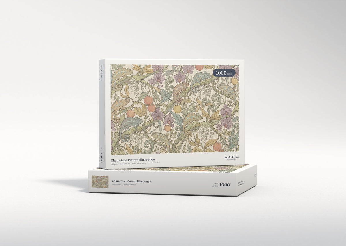 Chameleon Pattern Illustration jigsaw puzzle - gift box