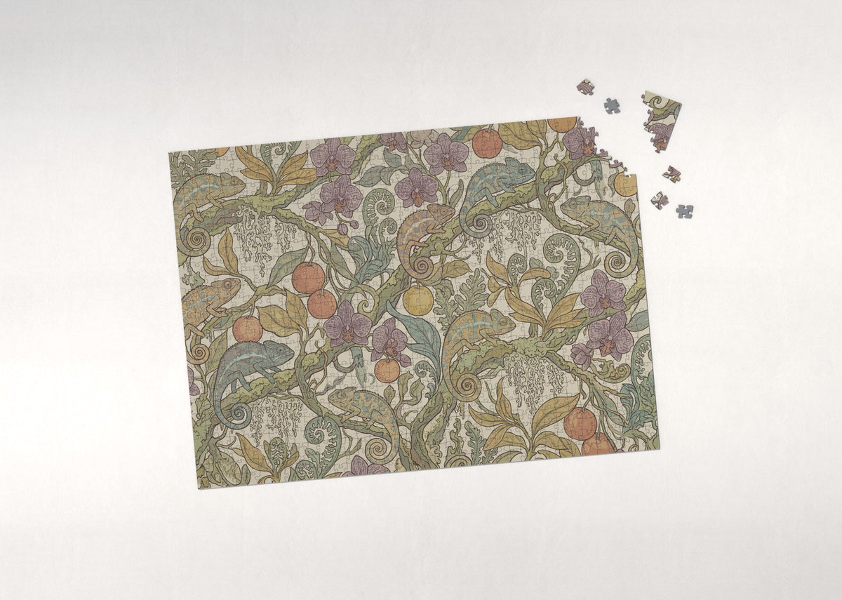 Chameleon Pattern Illustration jigsaw puzzle - puzzle with loose pieces