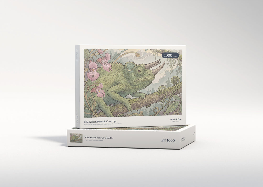 Chameleon Portrait Close Up jigsaw puzzle - gift box