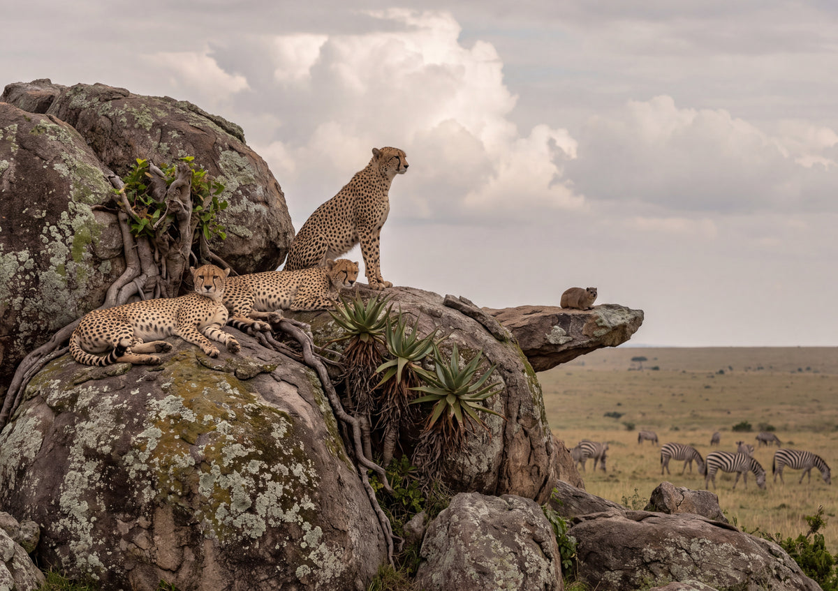Cheetah Brothers on the Rocks jigsaw puzzle