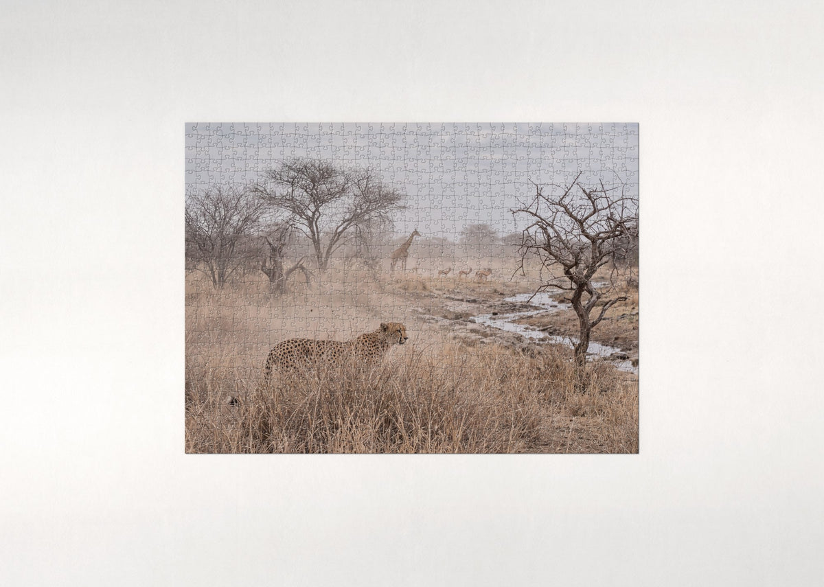 Cheetah in the Tall Dry Grass jigsaw puzzle - flat puzzle