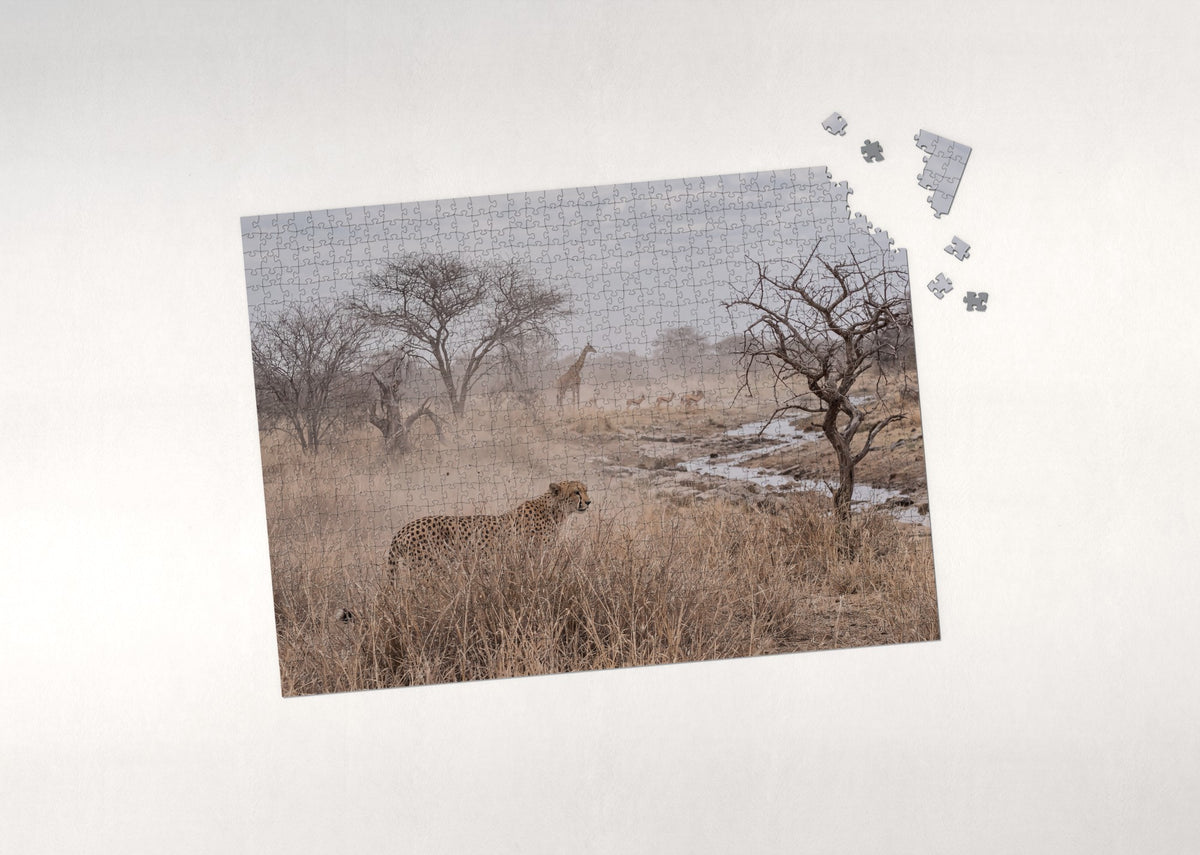 Cheetah in the Tall Dry Grass jigsaw puzzle - puzzle with loose pieces