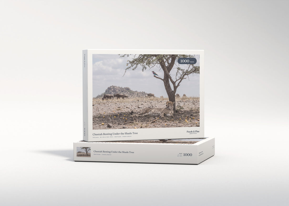 Cheetah Resting Under the Shade Tree jigsaw puzzle - gift box