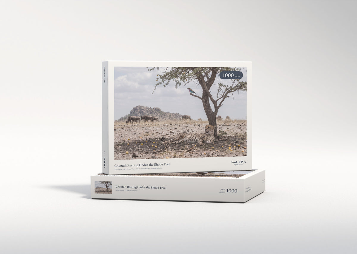 Cheetah Resting Under the Shade Tree jigsaw puzzle - gift box