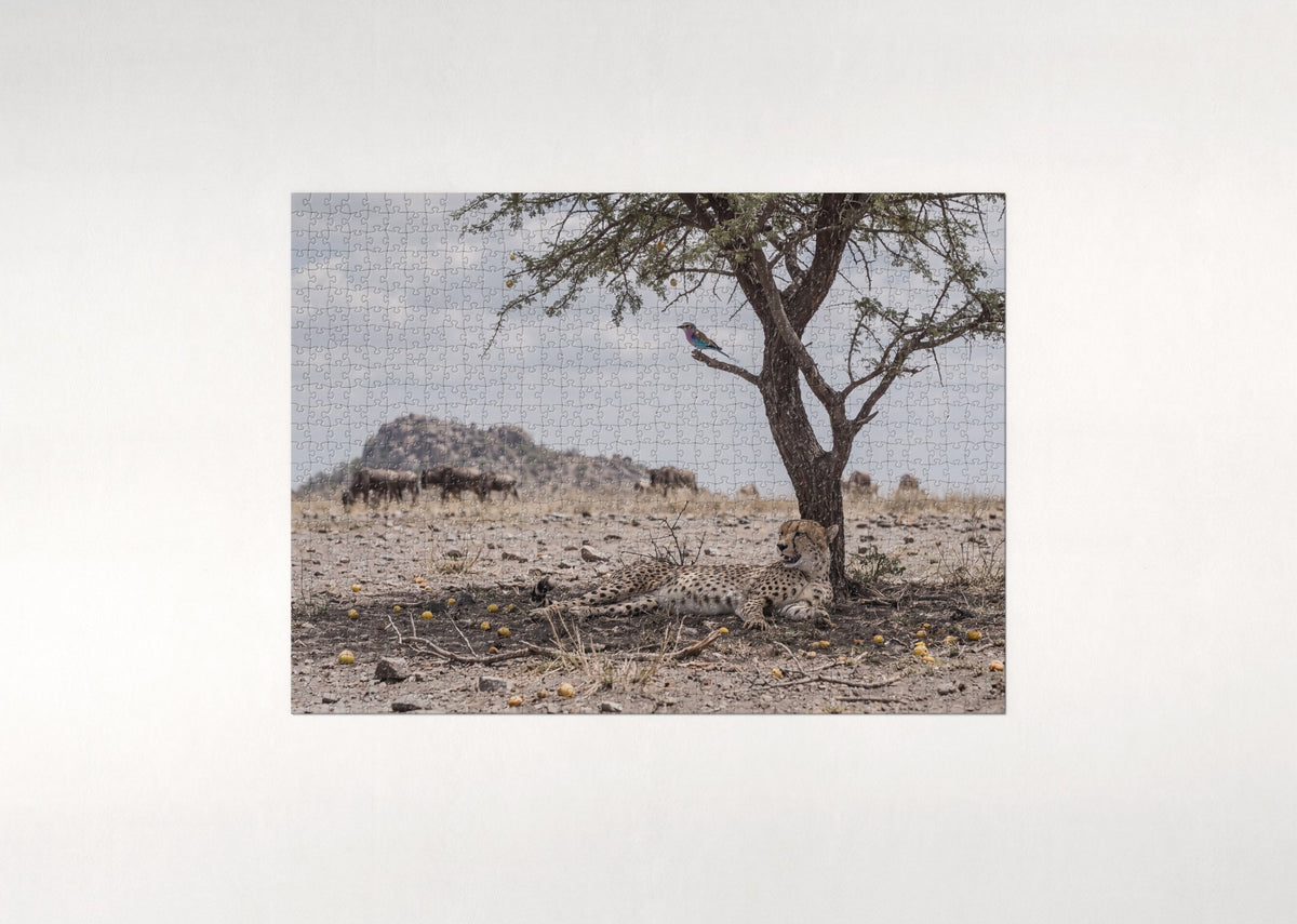 Cheetah Resting Under the Shade Tree jigsaw puzzle - flat puzzle