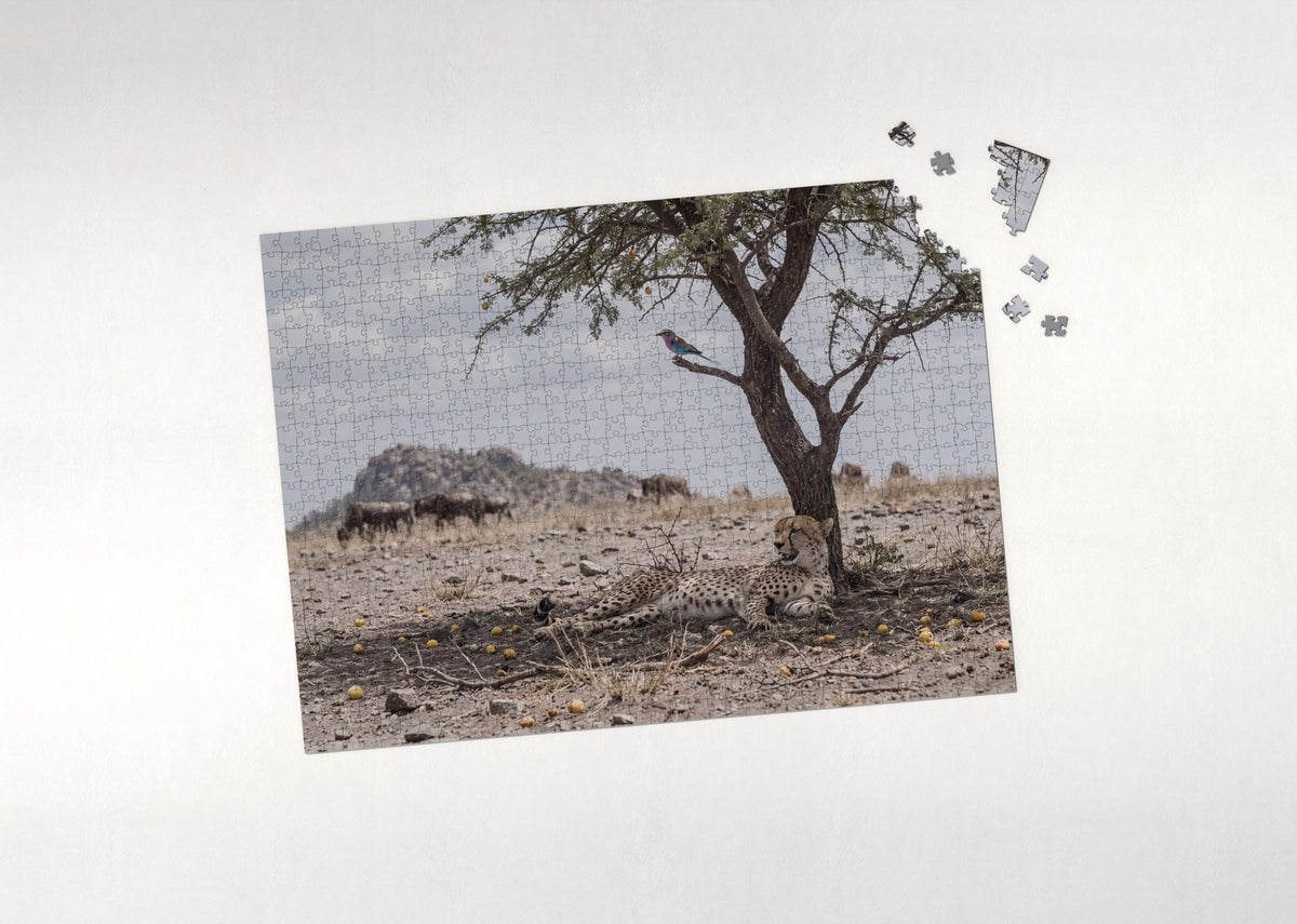 Cheetah Resting Under the Shade Tree jigsaw puzzle - puzzle with loose pieces