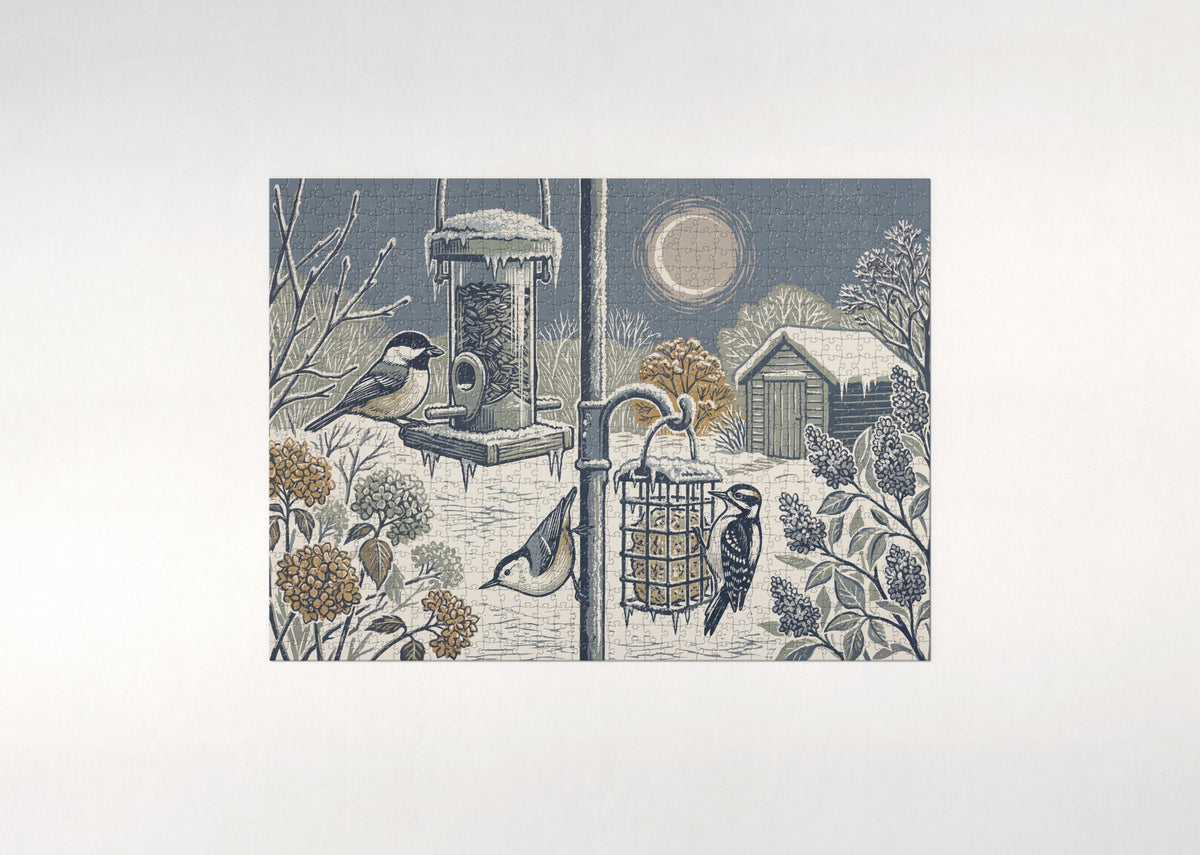Chickadee at the Frosty Feeder jigsaw puzzle - flat puzzle