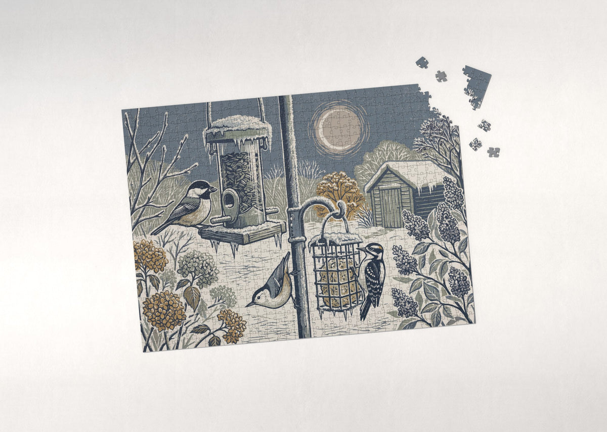 Chickadee at the Frosty Feeder jigsaw puzzle - puzzle with loose pieces