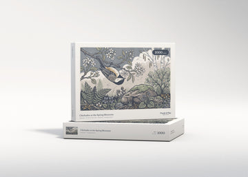 Chickadee at the Spring Blossoms jigsaw puzzle - gift box