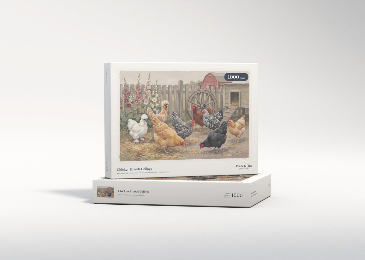 Chicken Breeds Collage jigsaw puzzle - gift box