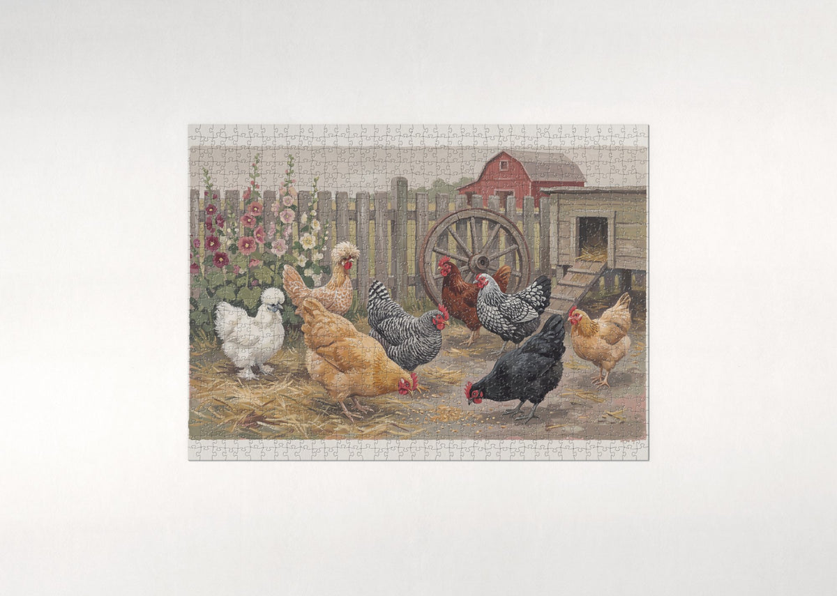 Chicken Breeds Collage jigsaw puzzle - flat puzzle